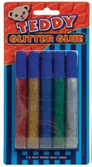 Teddy Glitter Glue - 5 x 10ml