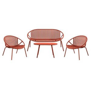 FDB Lisbon Lounge Set Terracotta