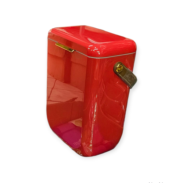 Noni Luxe 10L Glossy Portable Red Cooler Box -Leather Strap &amp; Gold Latch