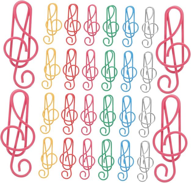 Music Note Shaped Paper Clips Creative Design for Document Organization &amp;