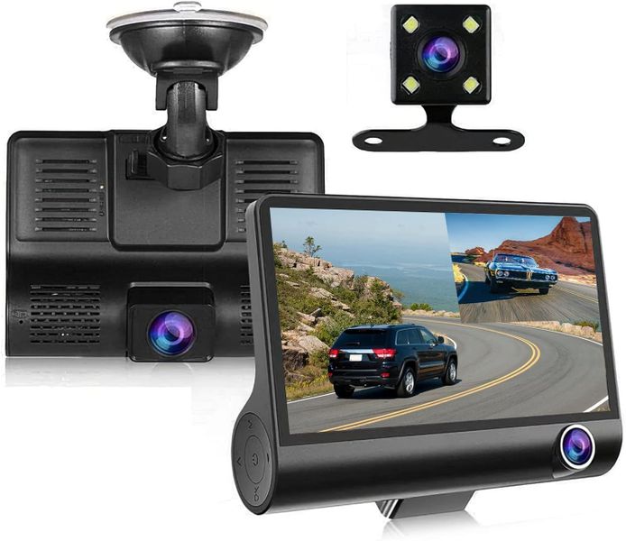 Dash Cam, 1296P 3 Lens Car Dash Camera 32GB Card HDR Motion