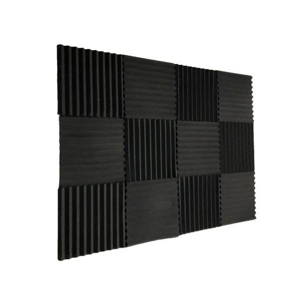 2.5cm Wedge Acoustic Sound Foam Panels - Blue Black - 12 Pack