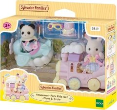 Sylvanian Families Amusement Park Ride Set Plane &amp;Train