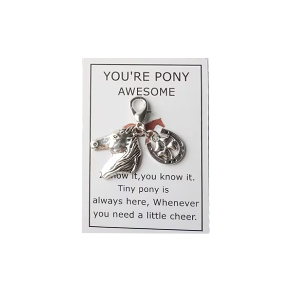 Lucky Charm Horseshoe and horse head key charm