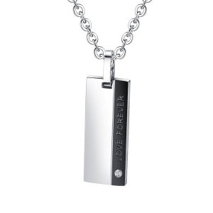 Men's Black Love Forever Necklace (NL-GX1532-BK)