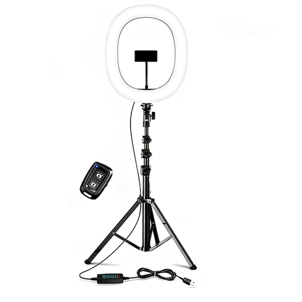 12 Inch RGB Ring Light 160cm Tripod Phone Holder Bluetooth Remote