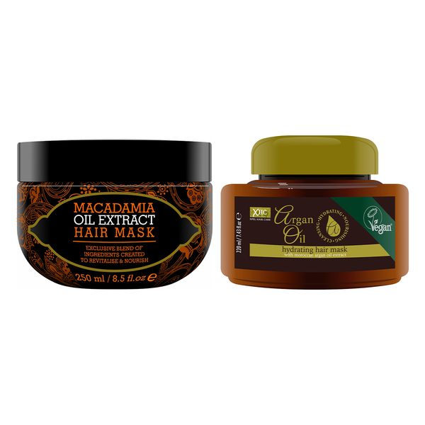 Xpel Hair Care Macadamia Oil &amp; Moroccan Argan Oil Hydrating Hair Mask Set