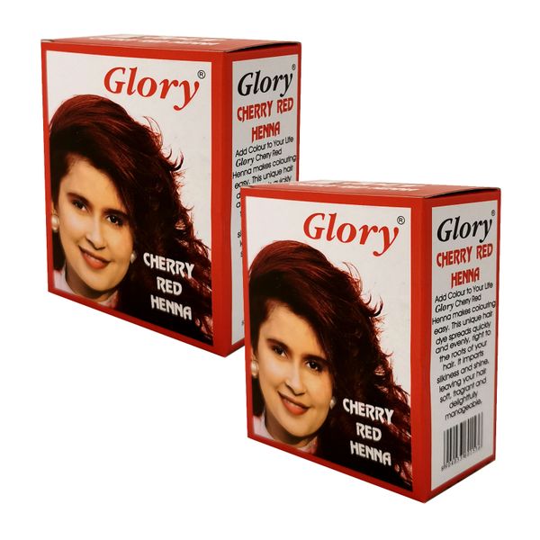 Glory Henna Natural Hair dye - Ammonia Free - Cherry Red - 2 Pack
