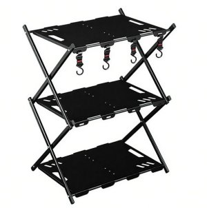 Wildout Convertible 3 Tier Steel Collapsible Camping Storage Rack/Table