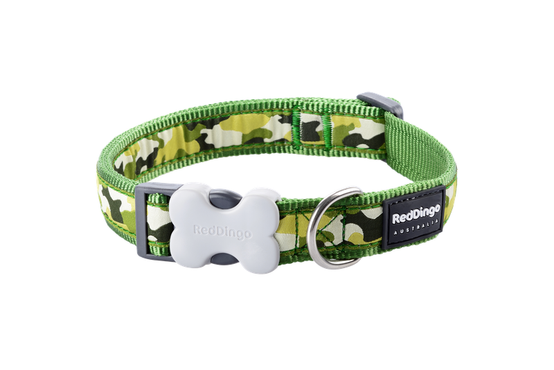 Red Dingo Dog Collar - Design - XS - Camouflage Green