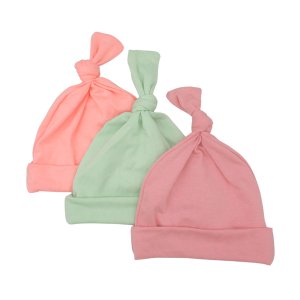 Newborn Knotted Baby Beanie Girl - 3 Pack