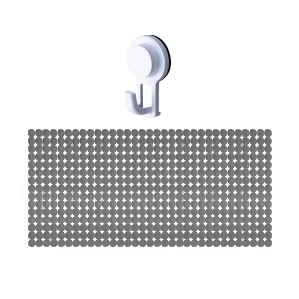 Soft-Feel Non-Slip Bath and Shower Mat and Wall Hook with Suction Cup