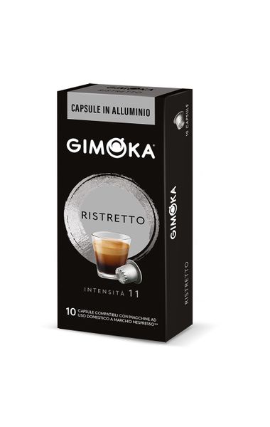 Gimoka Ristretto - 10 Aluminium Nespresso Compatible Coffee Capsules