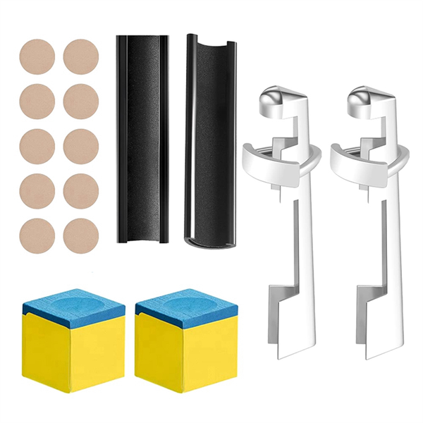 18 Pcs Pool Cue Repair Kit Include 2 Cue Clamp 10 Pool Cue Tips