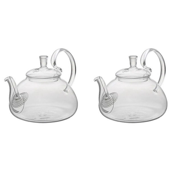 Heat Resistant High Handle Flower Coffee Glass Tea Pot With Strainer