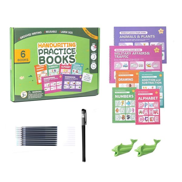 Magic Grooved Writing Practice for Kids, Reusable Handwriting Copybook