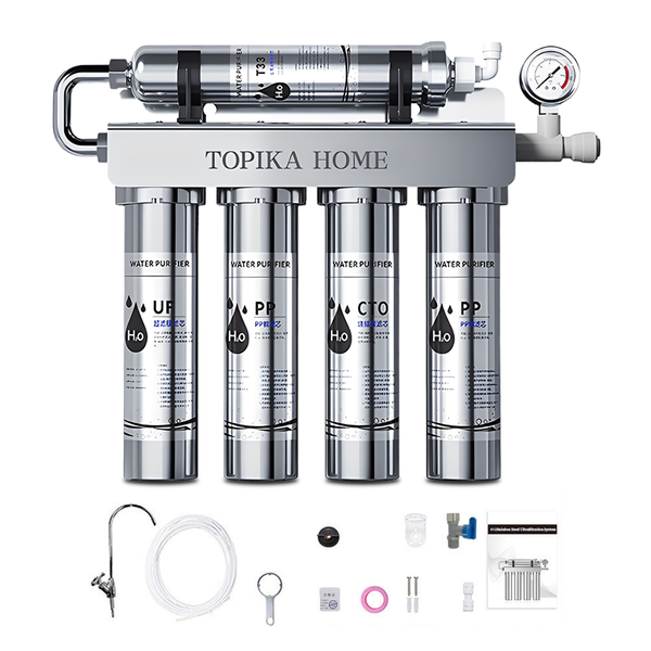 Topika- Under Sink Water Filtration System Stainless 5-Stage Filtration