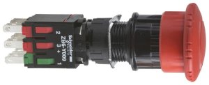 Schneider Electric (XB6AS8349B) Emergency Stop Switch, DPST-NC, 3 A, 120 V