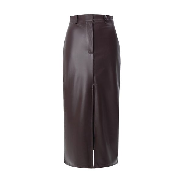 Split High Waisted Minimalist Slim Fit Half Body Skirt