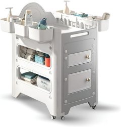 Portable Baby Changing Table with Adjustable Height &amp; Storage