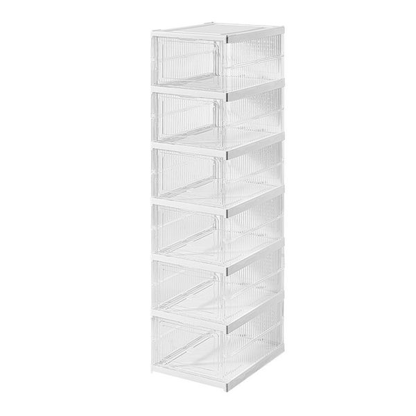 Foldable Shoe Rack 6 Tier Shoe Organizer Box Space Saving Shoe Cabinet