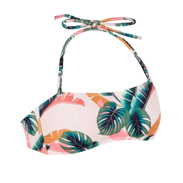 Olaian Bandeau Swimsuit Top with Removable Padded Cups Laura - Jungle