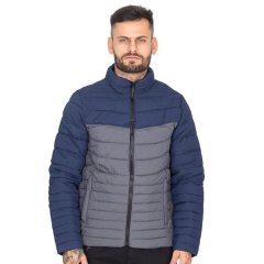 Men's Puffer Two Tone Hooded Jacket with Pockets