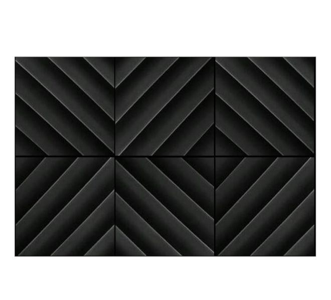Echo-Less Diagonal Acoustic Panels 5cm Black 6 pack