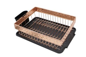 OJEES - Homeware Weave Dish Draining Rack with Tray 40cm x 30cm
