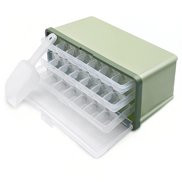 Ice Cube Trays with Lid Ice Cubes Molds, Multilayer Ice Box with Lid