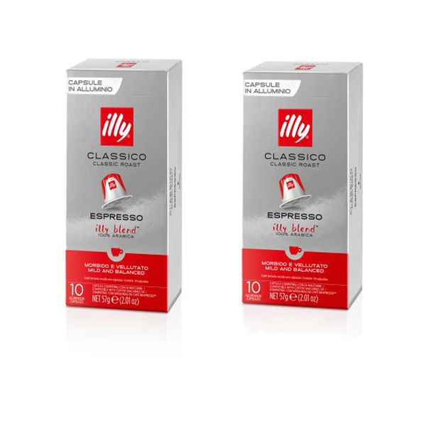 Nespresso Compatible Illy Capsules - Classico Espresso Roast - 2 x 10 Capsules