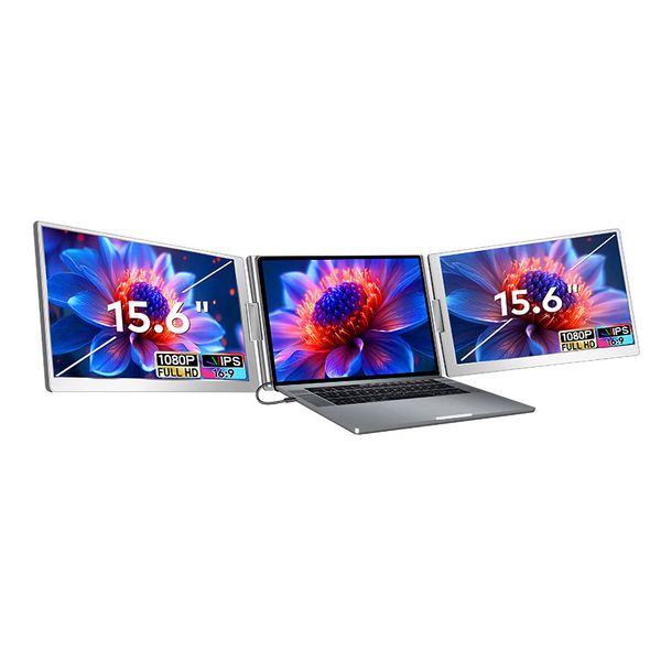 15.6" Triple Screen Portable Monitor Extender Full HD 1080P IPS Display S80