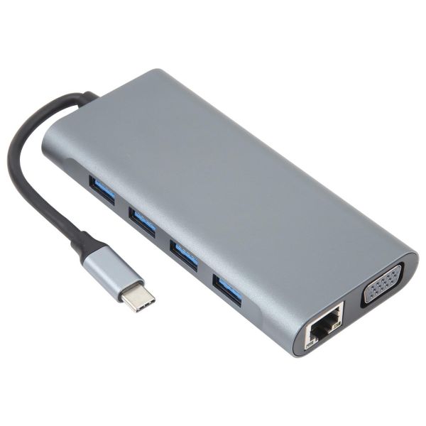 11 In 1 USB-C HUB 100W USB-C PD HDMI 4K VGA 1080P Docking Station Hub