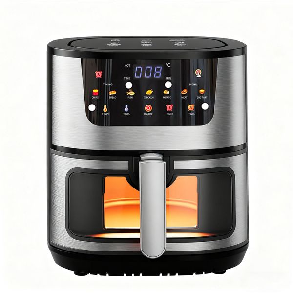 15L Air Fryer with View Window, Smart Digital Control Air Fryer - Black