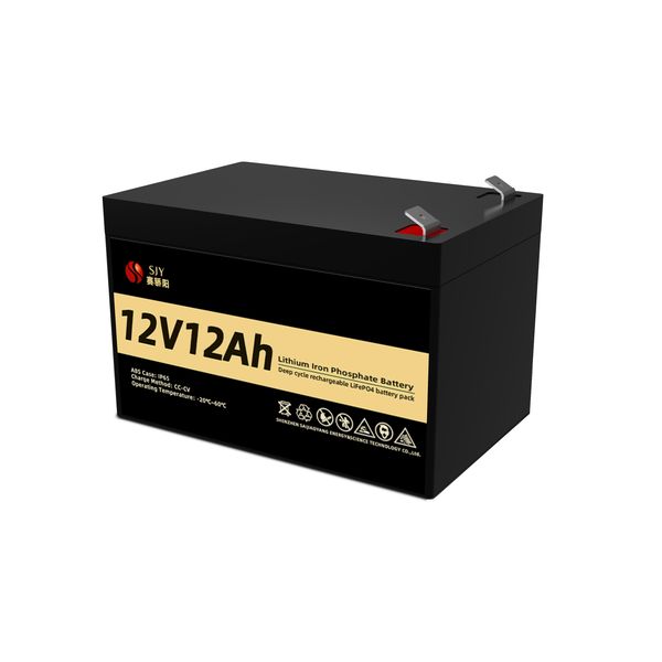 SJY Grade A 12.8V 12Ah Lithium Iron Phosphate Battery Pack (144Wh LiFePO4)