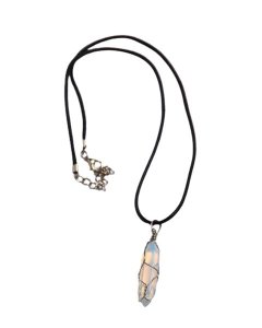SKA Gemstones Necklaces- Opal Stone Wire Wrapped Pendant