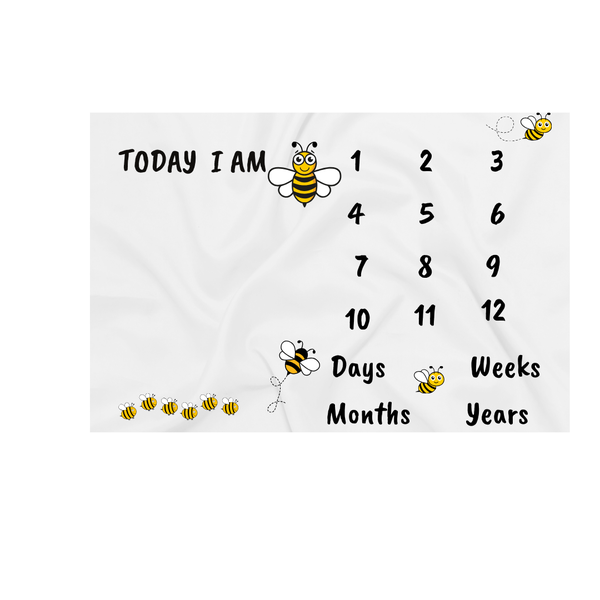 Katz Designs Baby Blanket - Milestone Bee Themed