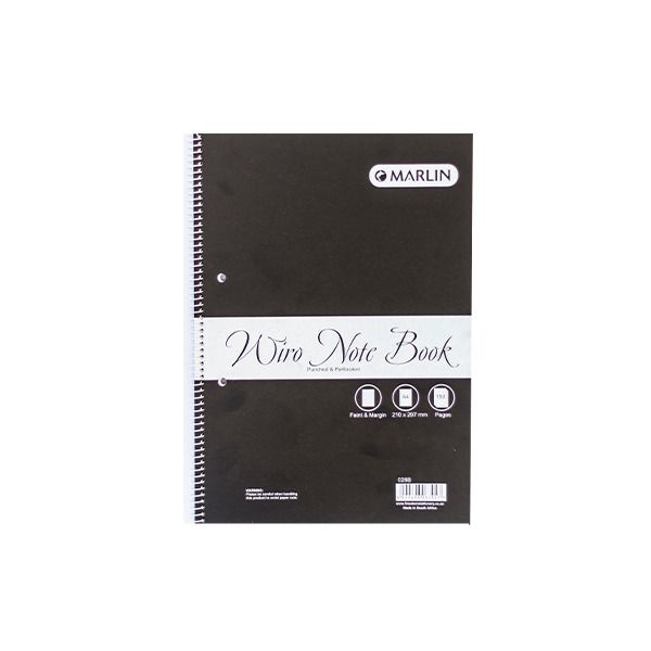 Marlin side spiral Wiro Note Book A4 150 page punched &amp; perforated