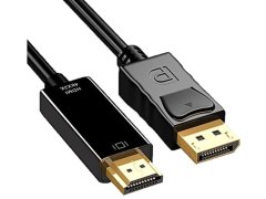 DisplayPort to HDMI 4K Ultra HD Cable 1.8m - Gold-Plated High Speed Adapter
