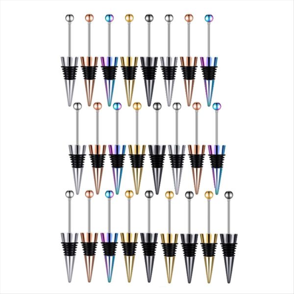 25Pcs Beadable Wine Stoppers for Wine Bottles Decorative Beaded Wine Bottle