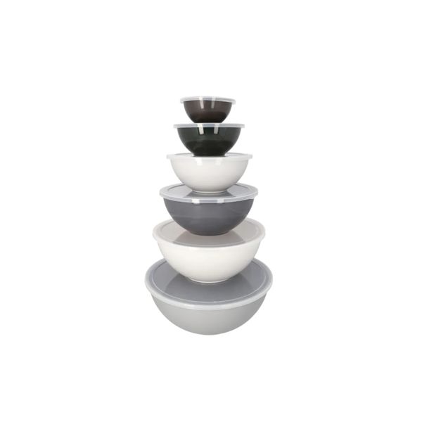 Plastic Nesting Mixing &amp; Storage Bowls Set with Lids - 12-Piece