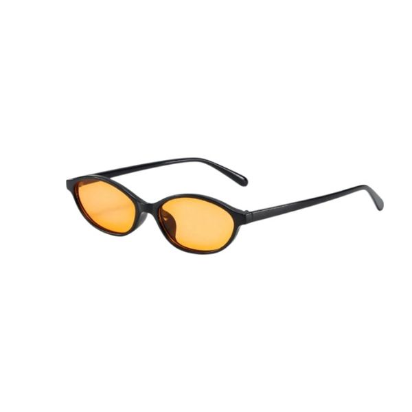 Slim Oval Lens Sunglasses - Orange