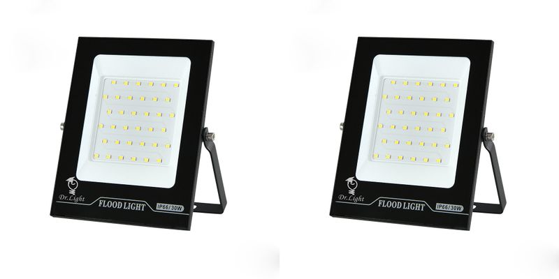 Set of 2 Dr Light 30W Mini SMD Slim LED Flood Lights for Outdoor