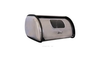Vintage Stainless Steel Bread Bin with Window 1 Loaf