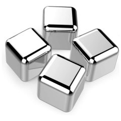 Set of 4 Stainless Steel Reusable Ice Cubes IN-IB