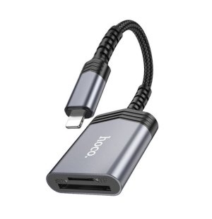Hoco-UA25 2 in 1 lightning to SD/TF OTG Card Reader Metal Shell Compatible with iPhone