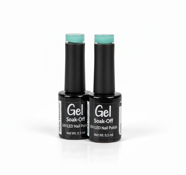Healthglow Gel Nail Polish Mint 9.5ml - Long-Lasting Vibrant - 2 Pack