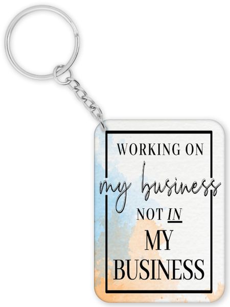 Working On My Business Birthday Christmas Entrepreneur Gift Keyring
