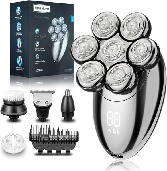 Head Shaver for Bald Men, 7D Electric Rechargeable Wet/Dry Shaving Razor