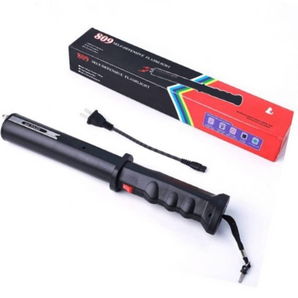 High Power Rechargeable Self Defense Baton Stick Stun Gun + Key Holder